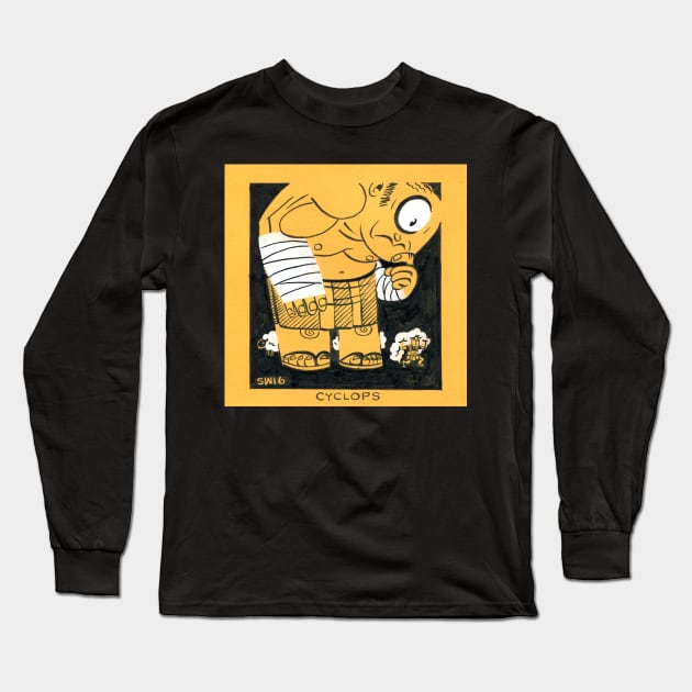 Retro Cyclops Long Sleeve T-Shirt by washburnillustration